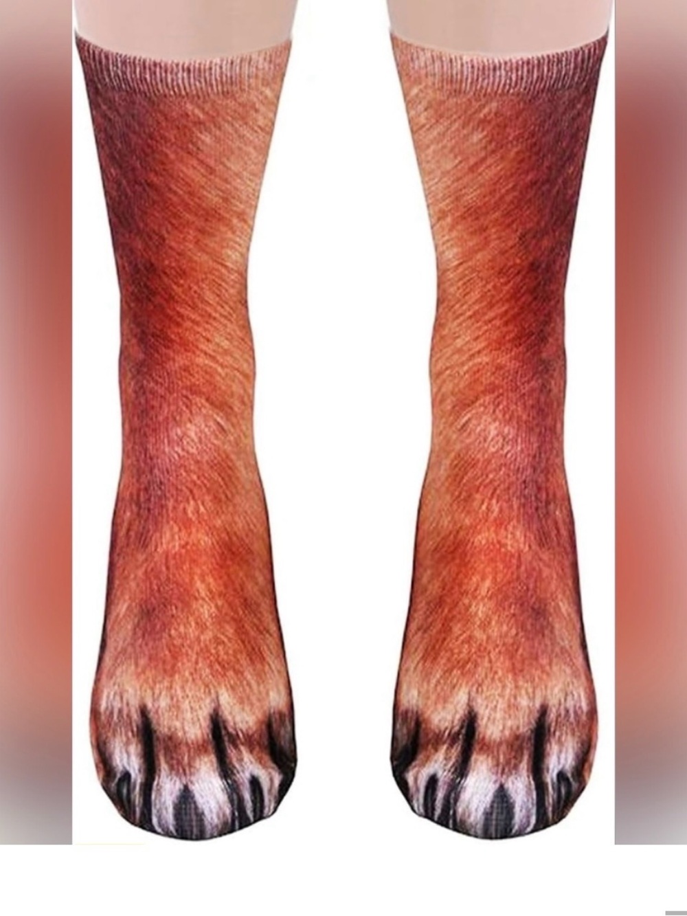 PAWZ Realistic Dog Paw Socks 3-D W7-9 M 5-10